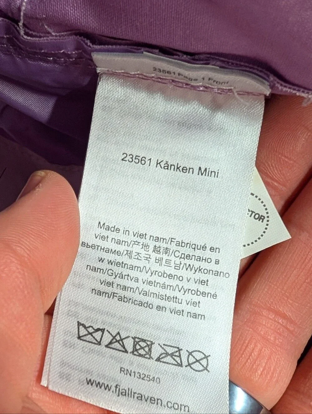 Fjällräven Kånken Mini Backpack Purple Lavender 23561